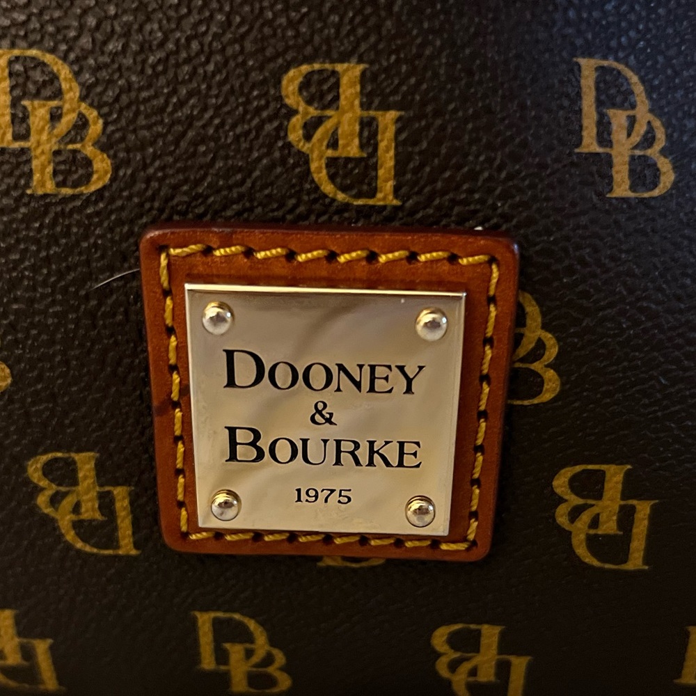 Dooney & Bourke Brown & Gold Gretta Satchel with matching wallet